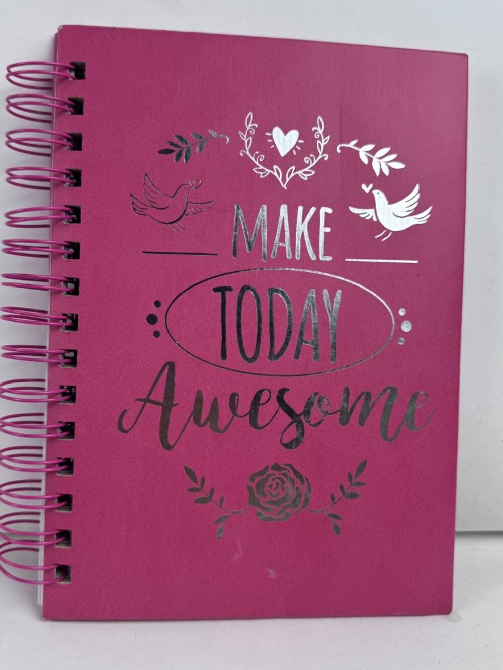 Paperworks Make Today Awesome Spiral Journal Notebook Pink Lined 6x8.5"